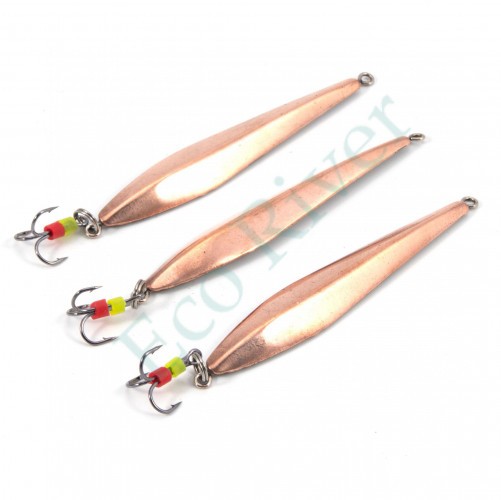 Блесна вертикальная Яман Булава с тройником,размер 60 мм, вес 10,7 г, цвет медь (уп.3 шт.)/150/