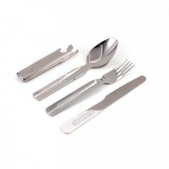 Набор столовых приборов Следопыт в металл. чехле (ложка, вилка, нож, открывашка)/120/
