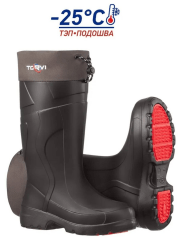 Сапоги мужские Torvi, ЭВА, подошва ТЭП, 4-слойный вкладыш (флис), -25°С, р.43-44, черный/5/