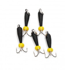 Мормышка вольф. безнасадочная Яман Черт с петлей с коронкой из никеля (длинный), d-3 мм, вес 0,9 г