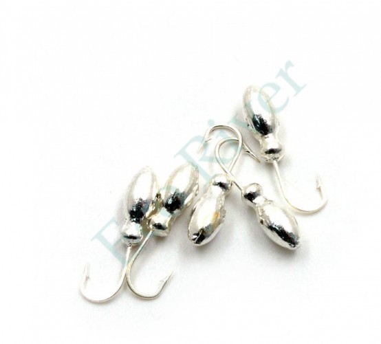 Мормышка Яман щелкун с отв.,цв.SILVER PLATED, вес 0,5 г (уп. 5 шт.)