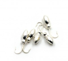 Мормышка Яман щелкун с отв.,цв.SILVER PLATED, вес 0,5 г (уп. 5 шт.)