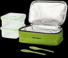 Ланч-сумка Арктика 2л с контейнером и приборами зелен. 020-2000-2