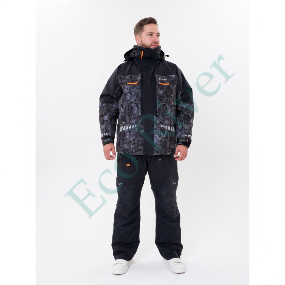 Костюм рыболовный Graff зимний до -50гр. размер 3XL/176-182 (карбон)
