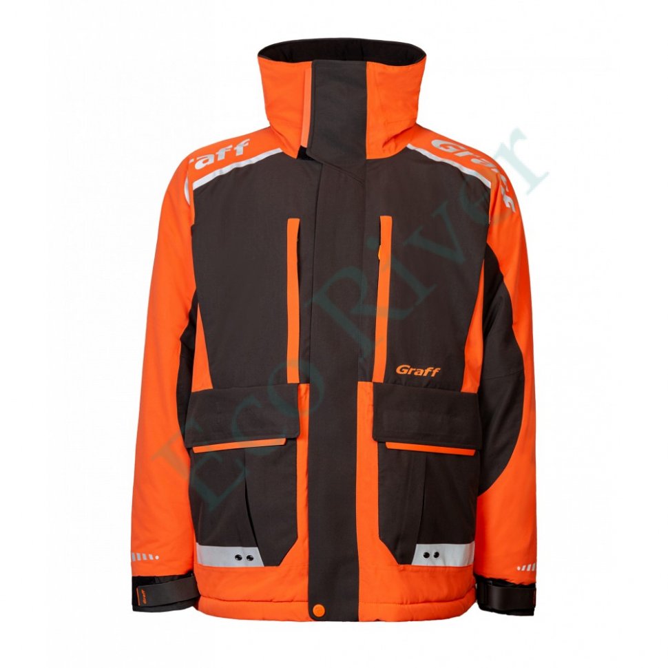 Костюм рыболовный Graff зимний (поплавок, до -15гр.) размер M/182-188 (Bratex 8000, оранжево-черный)