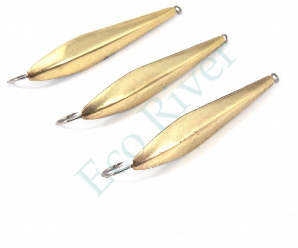 Блесна вертикальная Яман Булава, размер 60 мм, вес 10,7 г, цвет латунь (уп.3 шт.)/150/