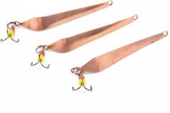 Блесна вертикальная Яман Уловистая с тройником,размер 45 мм, вес 3 г, цвет медь (уп.3 шт.)/150/