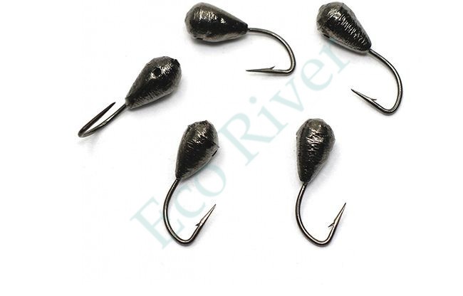 Мормышка вольф. точеная Яман Капля с отв., р.3, вес 0,6, цв. черн. никель (уп. 5 шт.)