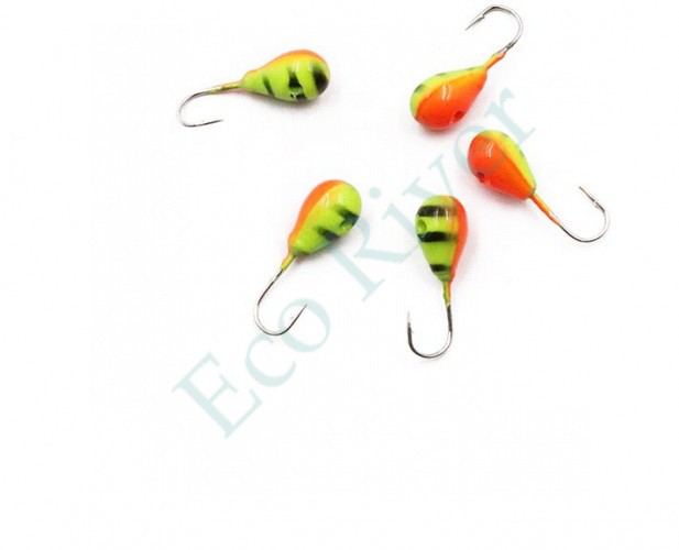 Мормышка вольфрамовая Яман Капля с отв, р.5, вес1,70,цв.жел.-оранж.(уп.5 шт.)