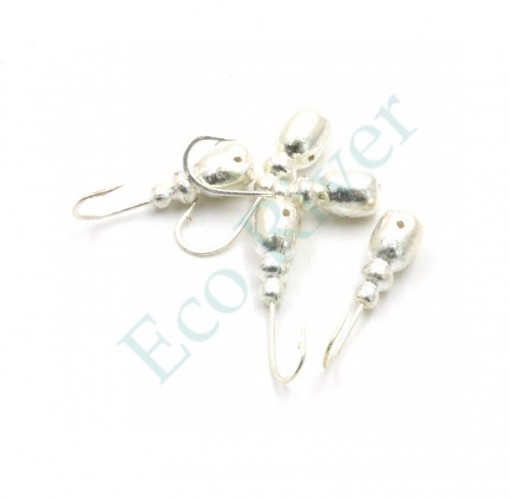 Мормышка Яман Немка с отв.,цв.SILVER PLATED, вес 0,8 г (уп. 5 шт.)