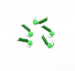 Мормышка безнасадочная Яман Гвоздешарик зеленый, d-2 мм, вес 0,45 г, шарик зеленый неон (уп. 5 шт.