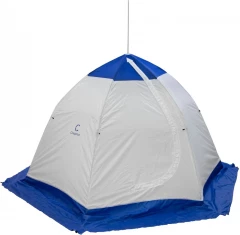 Палатка зимняя зонт Следопыт, Oxford 210D PU 1000, S по полу 4,4 кв.м, цв. синий/белый