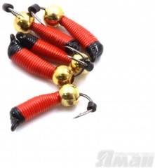 Мормышка вольф. безнасадочная Яман Ручейник №5, d-2 мм, L-9.5 мм, вес 0,80 гр., латунный шар,  цв.