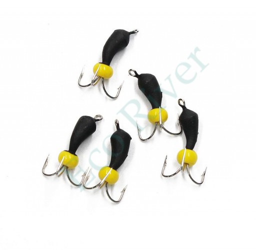 Мормышка вольф. безнасадочная Яман Черт-банан с петлей, d-3 мм, вес 0,6 г, бисер, цв. флуор. желты