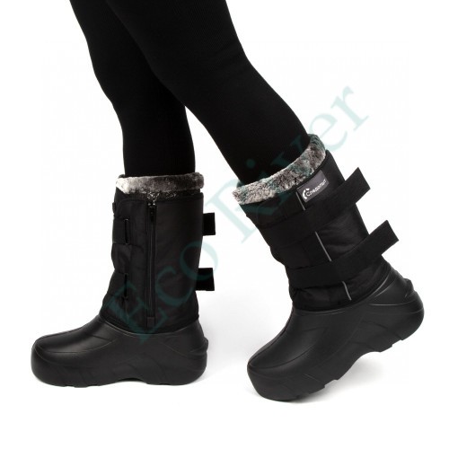 Сапоги-дутики мужские на липучке Следопыт, ЭВА, 4-слойный меховой вкладыш, -50°С, р.40, черный/8/