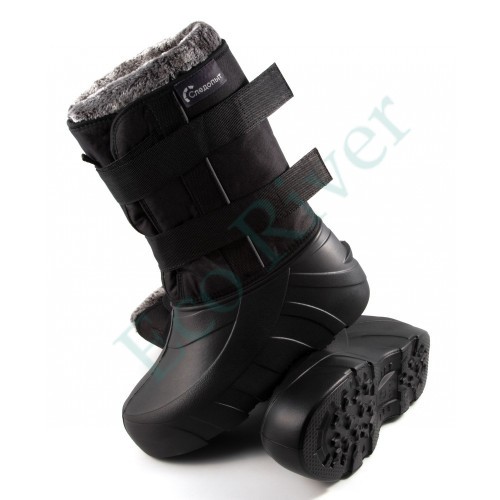 Сапоги-дутики мужские на липучке Следопыт, ЭВА, 4-слойный меховой вкладыш, -50°С, р.40, черный/8/