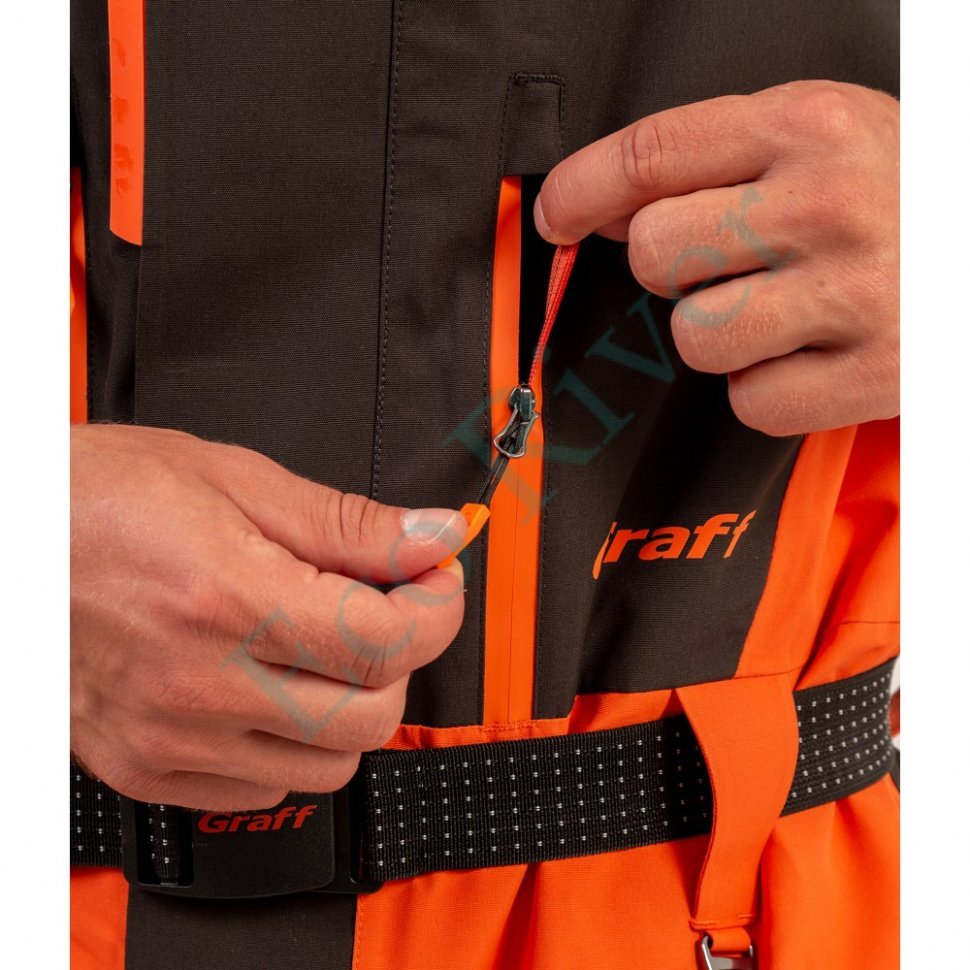 Костюм рыболовный Graff зимний (поплавок, до -15гр.) размер 2XL/176-182 (Bratex 8000, оранжево-черный)
