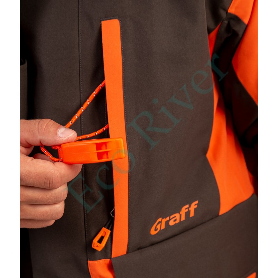 Костюм рыболовный Graff зимний (поплавок, до -15гр.) размер 2XL/176-182 (Bratex 8000, оранжево-черный)