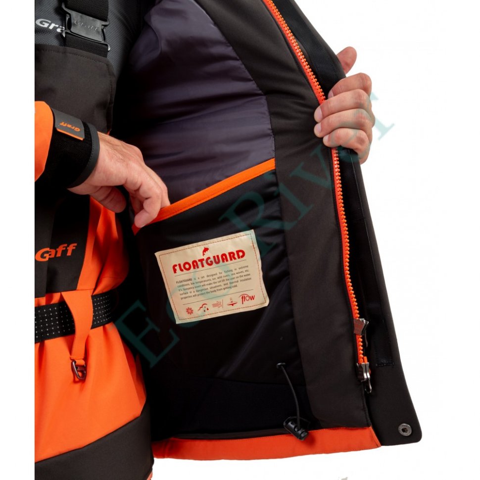 Костюм рыболовный Graff зимний (поплавок, до -15гр.) размер 2XL/176-182 (Bratex 8000, оранжево-черный)