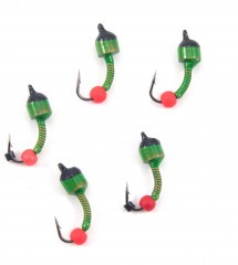 Мормышка вольф. безнасадочная Яман Лесотка №4, d-4 мм, L-10 мм, вес 1,00 г, фц. красный шар, цв. с