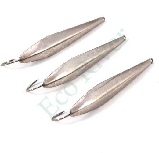 Блесна вертикальная Яман Булава, размер 60 мм, вес 10,7 г, цвет никель (уп.3 шт.)/150/