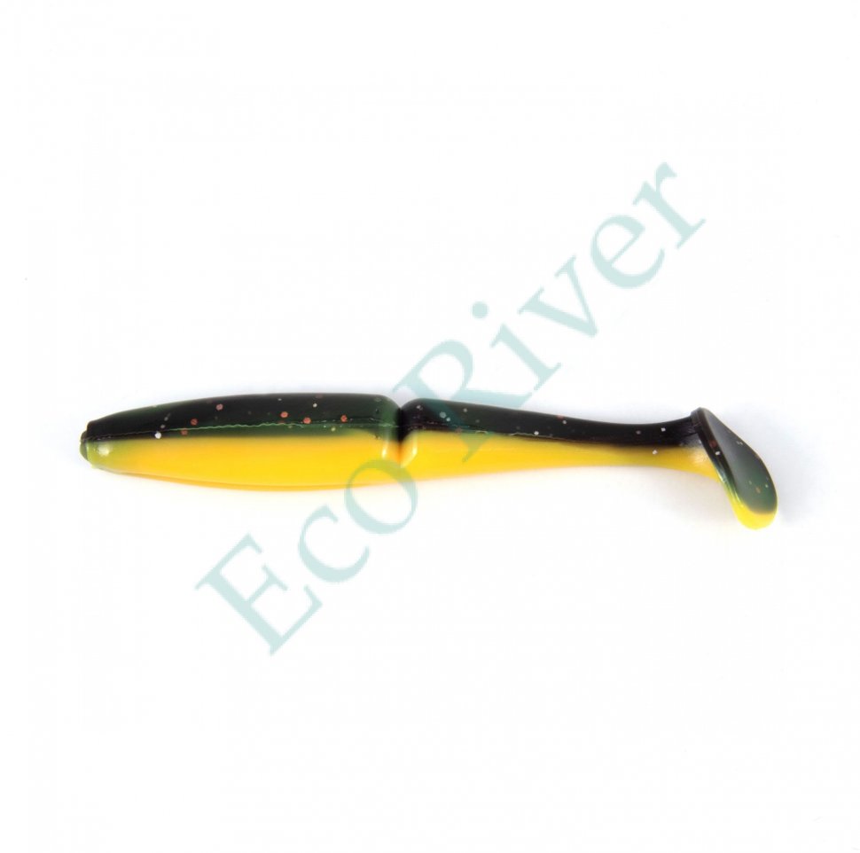 Виброхвост Yaman PRO Mamura, р.4 inch, цвет #32 - Black Red Flake/Chartreuse (уп. 5 шт.)
