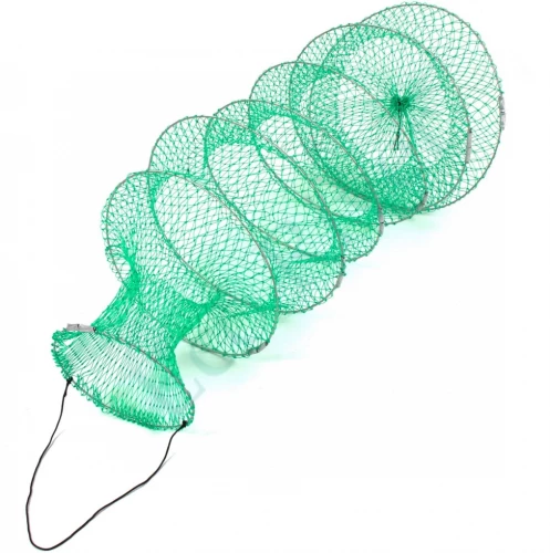 Садок Namazu круглый (восьмерка), усиленный трос 1х19, 7 колец,18 нитей,L-186 см,цв.зеленый, в чехле