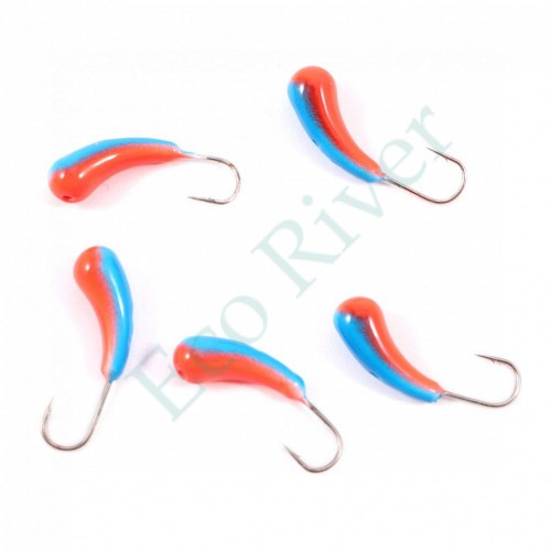 Мормышка вольф Яман Уралка с отв, р.4, вес 1,01 цв.красно-синий(уп.5 шт.)