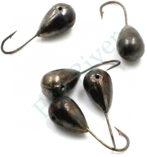 Мормышка Яман капля с отв.,BN, d 4, вес 0,45 г (уп. 5 шт.)