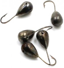 Мормышка Яман капля с отв.,BN, d 4, вес 0,45 г (уп. 5 шт.)