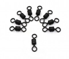 Вертлюг Namazu Pro ROLLING RIBBED SWIVEL, латунь, цв. Carbon, р. 1, test-60 кг (уп. 10 шт.)/1000/