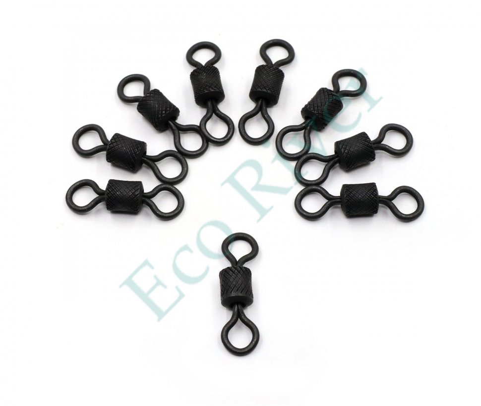 Вертлюг Namazu Pro ROLLING RIBBED SWIVEL, латунь, цв. Carbon, р. 1, test-60 кг (уп. 10 шт.)/1000/