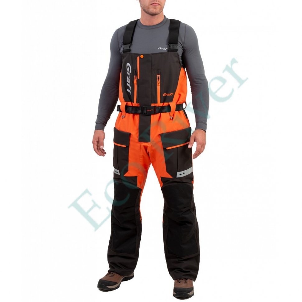 Костюм рыболовный Graff зимний (поплавок, до -15гр.) размер 2XL/182-188 (Bratex 8000, оранжево-черный)
