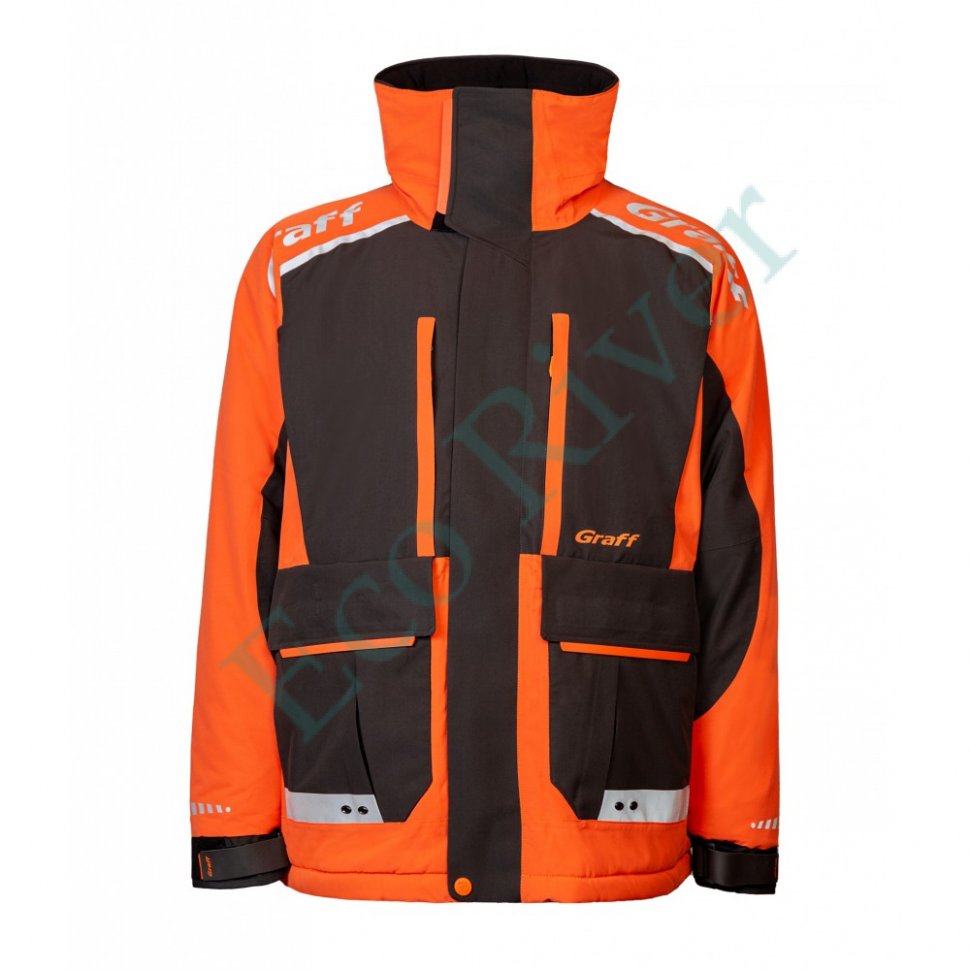 Костюм рыболовный Graff зимний (поплавок, до -15гр.) размер 2XL/182-188 (Bratex 8000, оранжево-черный)