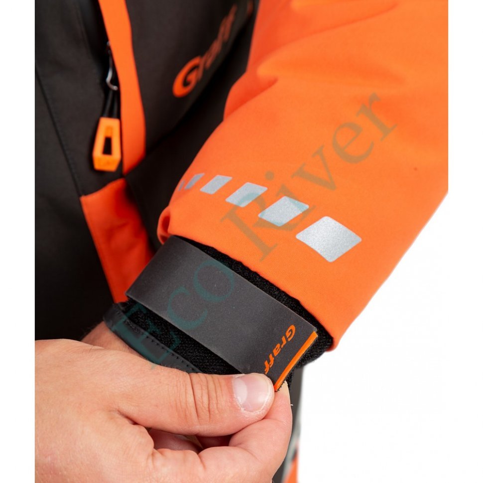 Костюм рыболовный Graff зимний (поплавок, до -15гр.) размер 2XL/182-188 (Bratex 8000, оранжево-черный)