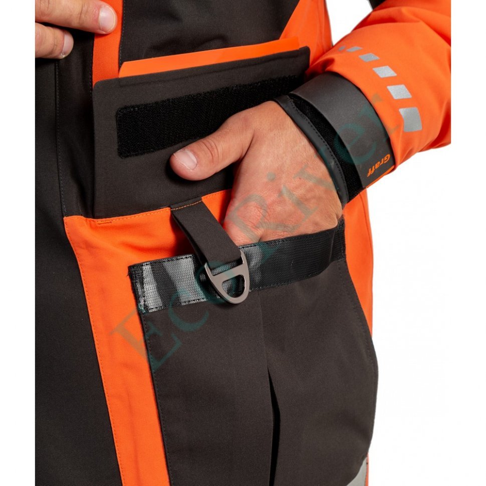 Костюм рыболовный Graff зимний (поплавок, до -15гр.) размер 2XL/182-188 (Bratex 8000, оранжево-черный)