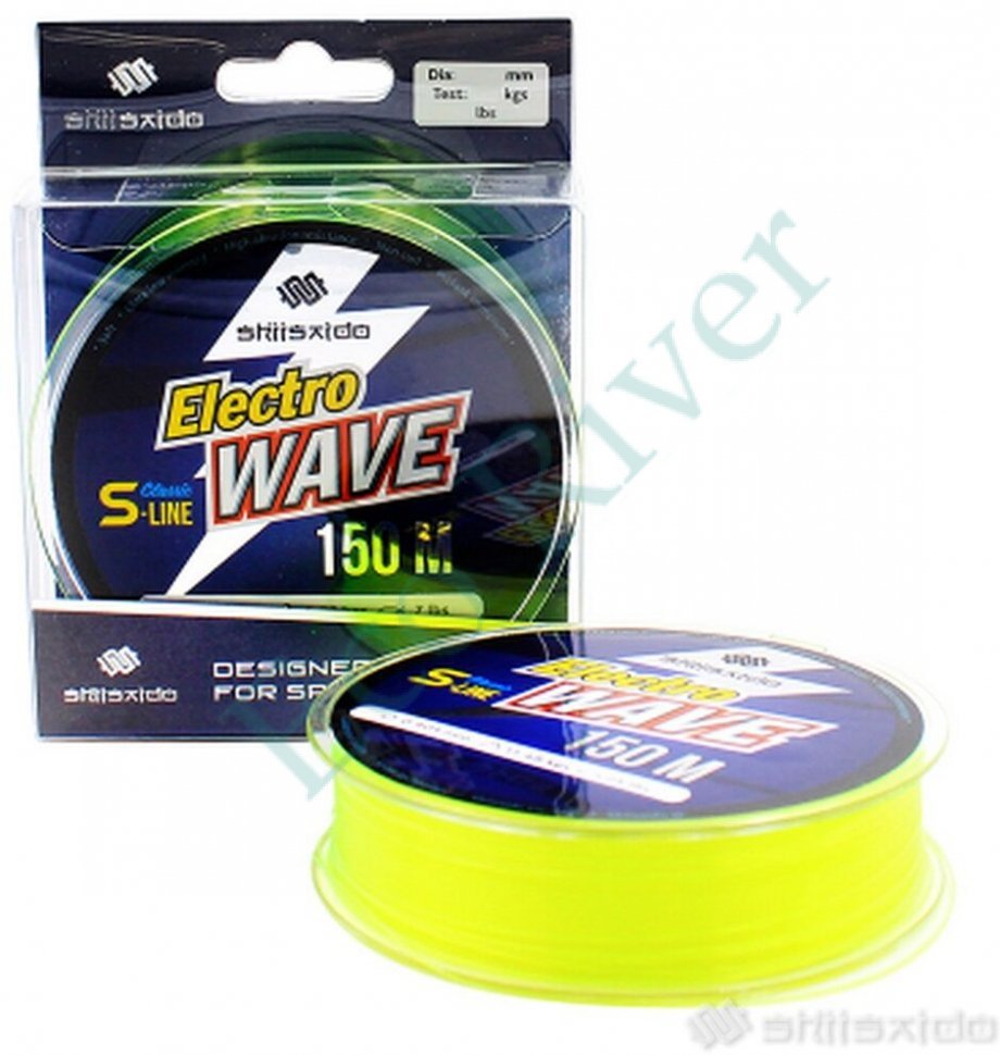 Леска Shii Saido Electro wave, L-150 м, d-0,286 мм, test-6,01 кг, желтая/100/