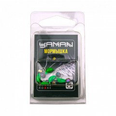 Мормышка безнасад. Яман Банан зеленый, d-3,5 мм, вес 0,7 г, кристалл хамелеон (уп. 5 шт.)