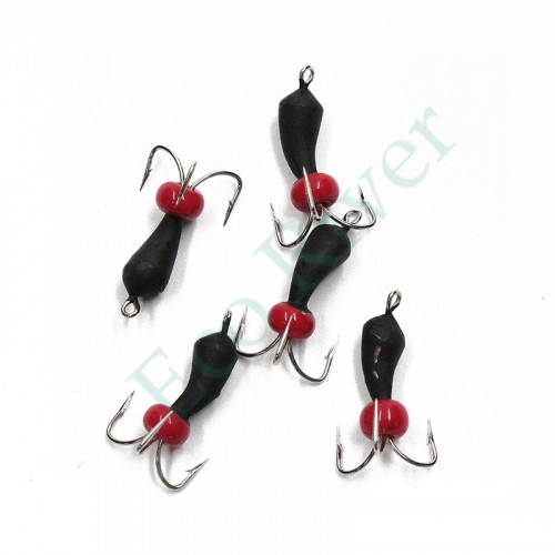 Мормышка вольф. безнасадочная Яман Черт-банан с петлей, d-4 мм, вес 1,1 г, бисер, цв. флуор. красн