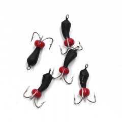 Мормышка вольф. безнасадочная Яман Черт-банан с петлей, d-4 мм, вес 1,1 г, бисер, цв. флуор. красн