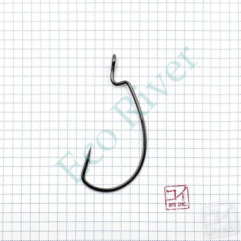 Крючок KOI MAGNA SUPER LOCK WORM, размер 9/0 (INT), цвет BN, офсетный (2 шт.)