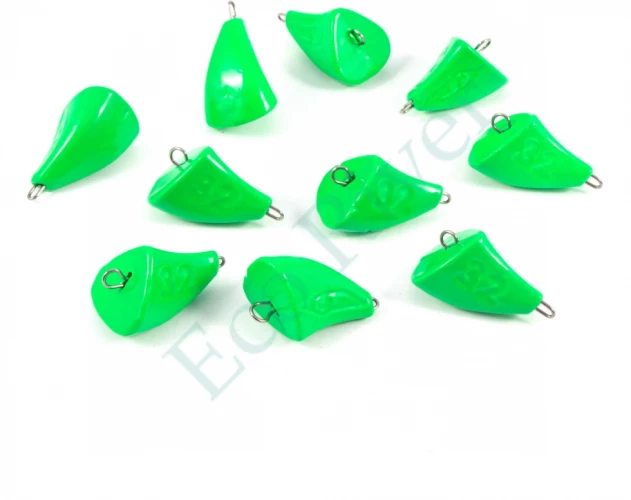 Груз Пуля-эксцентрик окрашенный разборный Яман (10 шт.) - 32 гр., зелёный/200/