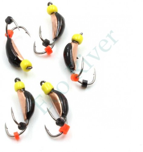 Мормышка вольф. безнасадочная Яман Нимфа коза широкая №2, вес 0,55 гр.,цв. медь, (уп.5 шт.)