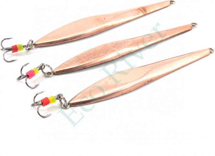 Блесна вертикальная Яман Щучья с тройником, размер 70 мм, вес 11,5 г, цвет медь (уп.3 шт.)/150/