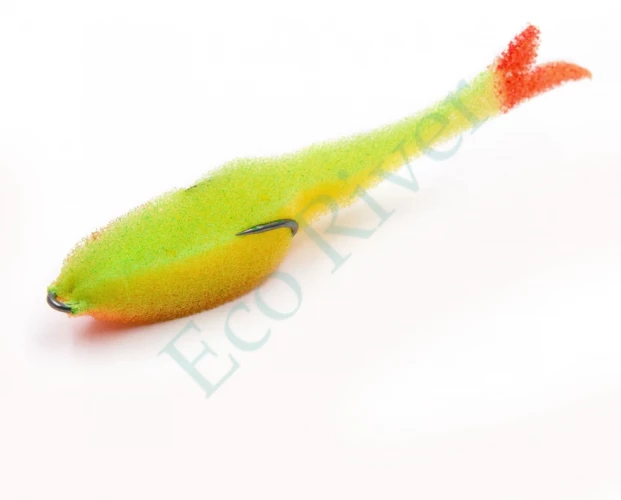 Поролоновая рыбка Yaman Devious Minnow на двойнике, р. 105 мм, цвет 21 UV (5 шт.)