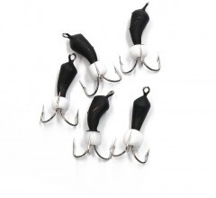 Мормышка вольф. безнасадочная Яман Черт-банан с петлей, d-3 мм, вес 0,6 г, бисер, цв. флуор. белый