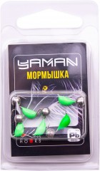 Мормышка безнасад. Яман Банан зеленый, d-3,5 мм, вес 0,7 г, шарик никелированный (уп. 5 шт.)