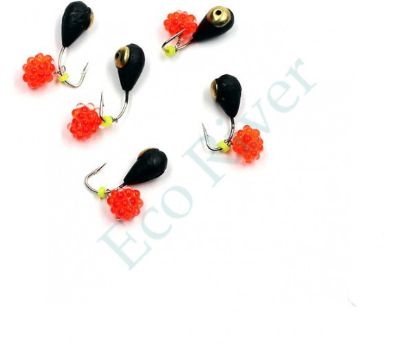 Мормышка вольф. безнасадочная Яман Капля с отв. с латунной коронкой, d-4 мм, вес 1,1 г, подвеска и