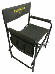 Кресло President Fish складное с карманом на подлокотнике сталь зелен. арт.6107 010