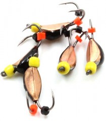 Мормышка вольф. безнасадочная Яман Нимфа коза широкая №3, вес 0,70 гр., цв. медь, (уп.5 шт.)